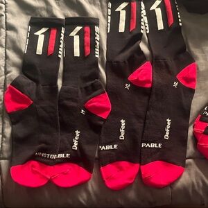 Men’s Black Athletic Socks with Red Accents